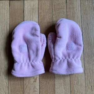Soft Pink Fleece Baby Mittens
